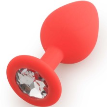 Play Secrets Silicone Butt Plug Medium, красный/прозрачный