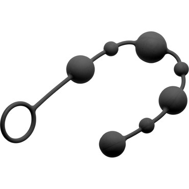 XR Brands Grey Gasms Linger Graduated Anal Beads, черные
