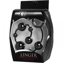 XR Brands Grey Gasms Linger Graduated Anal Beads, черные