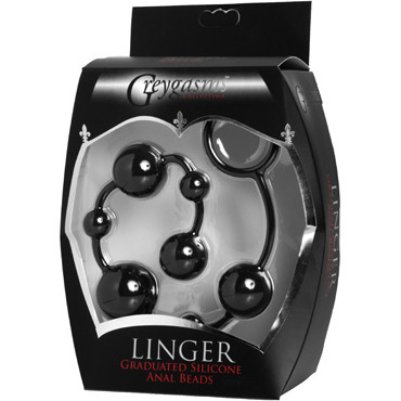 XR Brands Grey Gasms Linger Graduated Anal Beads, черные