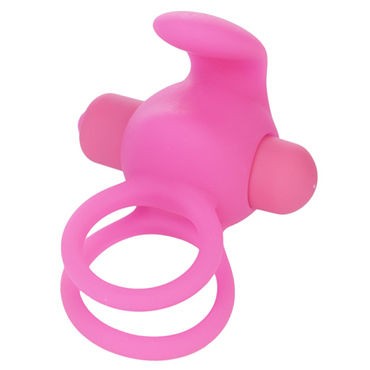 Lovetoy Power Duo Clit Cockring, розовое