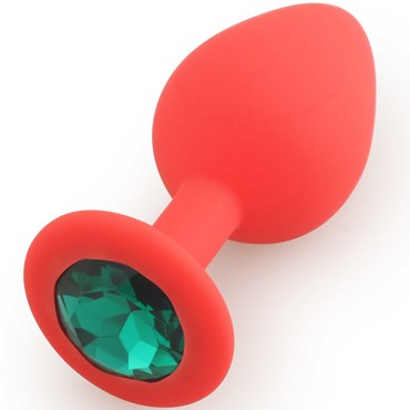 Play Secrets Silicone Butt Plug Medium, красный/темно-зеленый