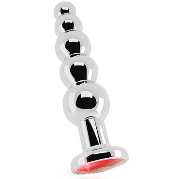 Shots toys Rich Silver Plug Red Sapphire R5