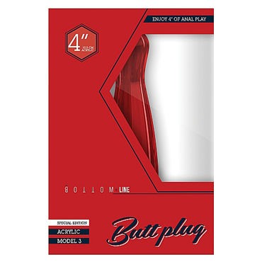Shots Toys Bottom Line Buttplug Acrylic Model 3, 10 см красная