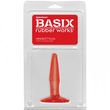 Pipedream Basix Rubber Works Mini Butt Plug, красный
