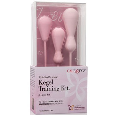 California Exotic Inspire Weighted Silicone Kegel Training Kit, розовый