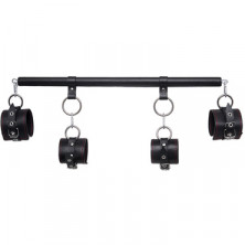 Pecado Бандажный набор 4 точки фиксации (распорка, наручники, оковы), черный