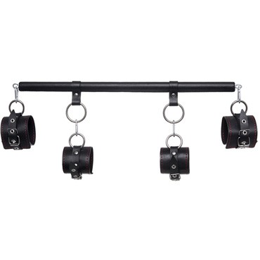 Pecado Бандажный набор 4 точки фиксации (распорка, наручники, оковы), черный