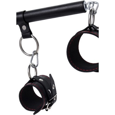 Pecado Бандажный набор 4 точки фиксации (распорка, наручники, оковы), черный