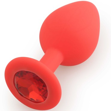 Play Secrets Silicone Butt Plug Medium, красный/красный
