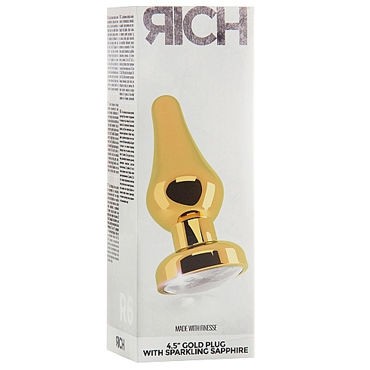 Shots toys Rich Gold Plug Clear Sapphire R6