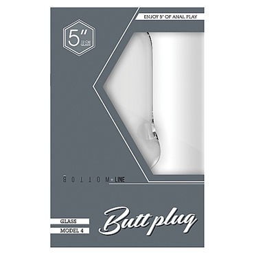 Shots Toys Bottom Line Buttplug Glass Model 4, прозрачная