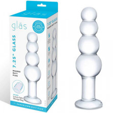 Glas 7,25" Beaded Butt Plug, прозрачная