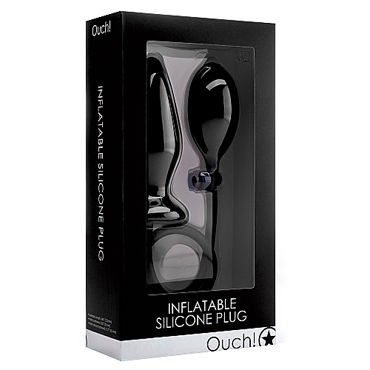 Ouch! Inflatable Silicone Plug, черная
