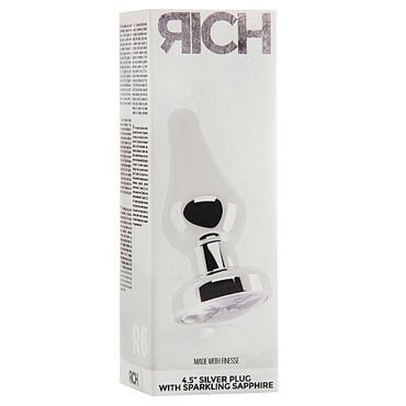 Shots toys Rich Silver Plug Clear Sapphire R6