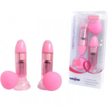 Seven Creations Vibrating Nipple Pumps, розовые