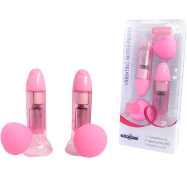 Seven Creations Vibrating Nipple Pumps, розовые