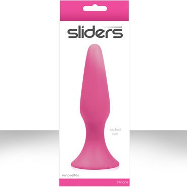 NS Novelties Sliders Silicone Anal Plugs, розовый
