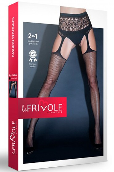 Le Frivole Sense Колготки в сетку с вырезами, черные