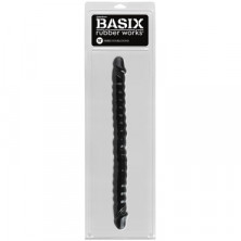 Pipedream Basix Rubber Works Ribbed Double Dong 45 см, черный