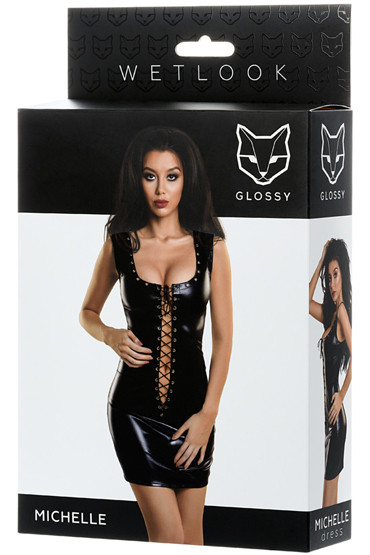 Glossy Michelle Dress, черное