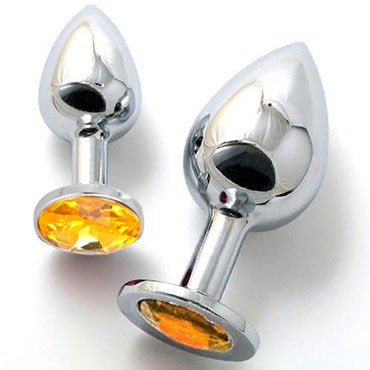 Butt Plug Silver Large, оранжевый