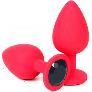 Vandersex Анальная пробка из силикона S, красный/черный