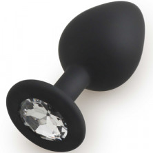 Play Secrets Silicone Butt Plug Medium, черный/прозрачный