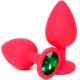 Vandersex Анальная пробка из силикона S, красный/зеленый