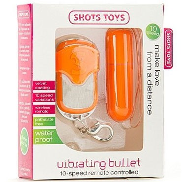 Shots Toys Remote Vibrating Bullet, оранжевый