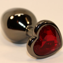 4sexdream Анальная ювелирка Сердце M, черный/красный