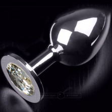 Пикантные штучки Большая анальная пробка, серебристая