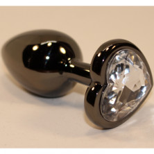 4sexdream Анальная ювелирка Сердце M, черный/прозрачный