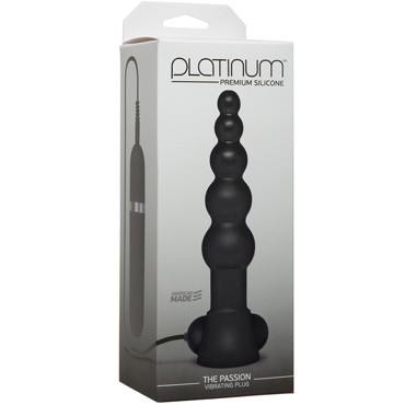Doc Johnson Platinum Premium Silicone The Passion Vibrating Plug, черная