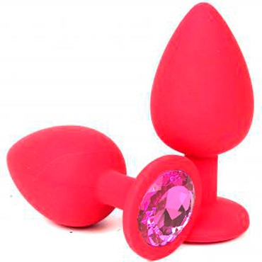Vandersex Анальная пробка из силикона S, красный/светло-розовый