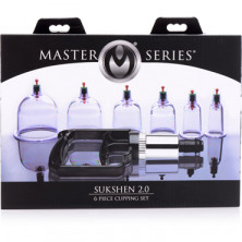 XR Brands Sukshen 6 Piece Cupping Set with Acu-Points, прозрачный
