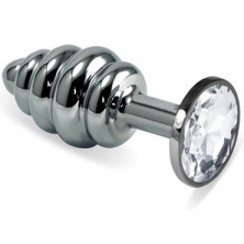 Funny Steel Anal Plug Al Medium, серебристый/прозрачный