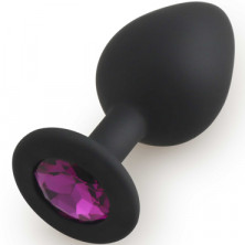 Play Secrets Silicone Butt Plug Medium, черный/фиолетовый