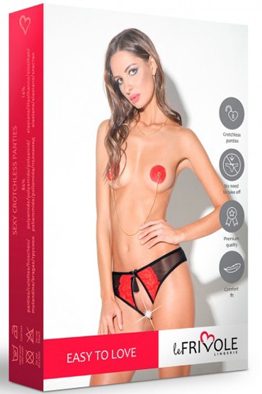 Le Frivole Easy to love Трусики с доступом и кружевом, черно-красные