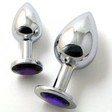 Butt Plug Silver Large, темно-фиолетовый