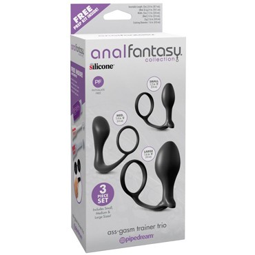 Pipedream Anal Fantasy Collection Ass-Gasm Trainer Trio, черный