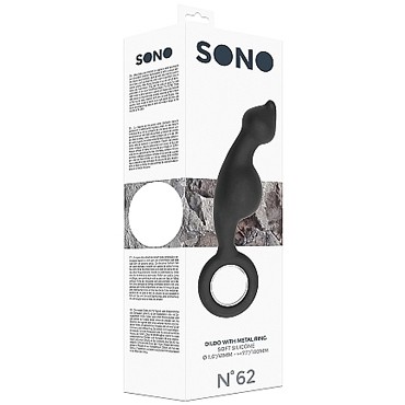 Shots Sono Dildo With Metal Ring №62, черный