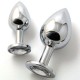 Butt Plug Silver Small, бриллиант