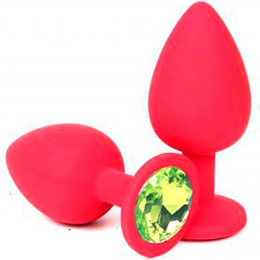 Vandersex Анальная пробка из силикона M, красный/светло-зеленый