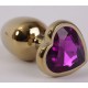 4sexdream Анальная ювелирка Сердце M, золотой/фиолетовый