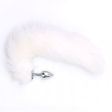 Play Secrets Fox Tail Plug, серебристый/белый