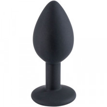 White Label Силиконовая пробка с кристаллом S, черный/прозрачный