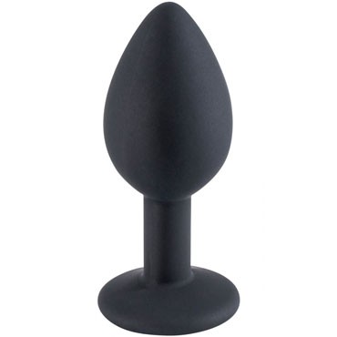 White Label Силиконовая пробка с кристаллом S, черный/прозрачный