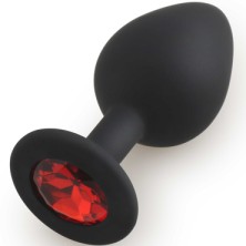 Play Secrets Silicone Butt Plug Medium, черный/красный