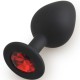Play Secrets Silicone Butt Plug Medium, черный/красный